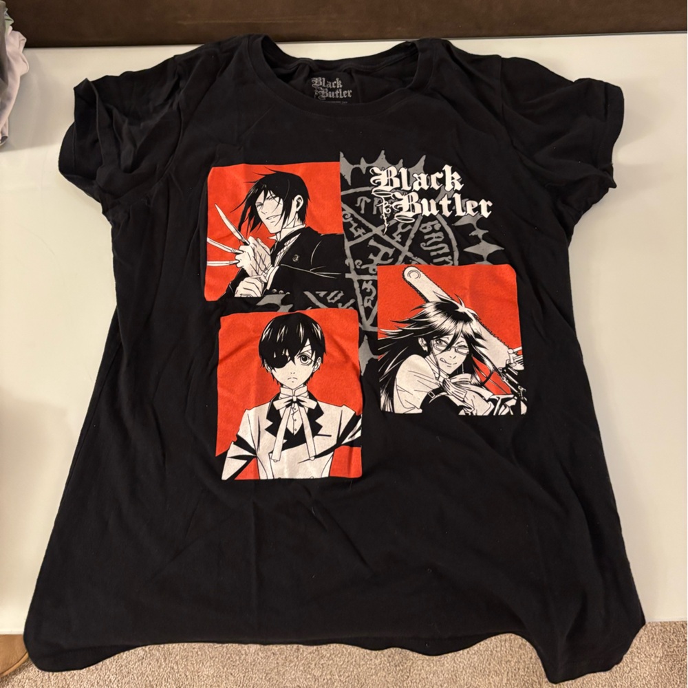 Black Butler Graphic T-Shirt - Black and Red